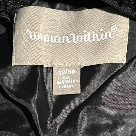 WOMAN WITHIN Black 2-in-1 Zip-Off Berber Quilted Jacket Button Down Plus Size 5X - Picture 12 of 14